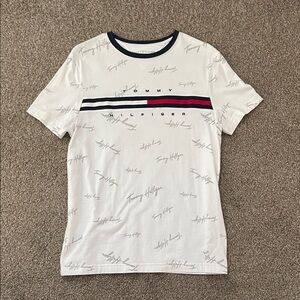 Tommy Hilfiger White Tee with Red and Navy Accents
